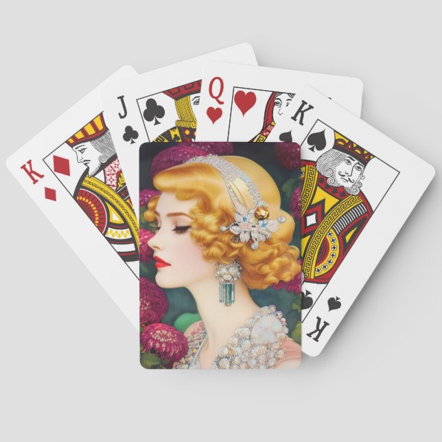 Vintage Fashionista Classic Playing Cards (Back)