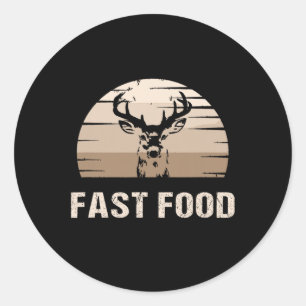 Vintage Fast Food Hunter Deer Hunting  Classic Round Sticker