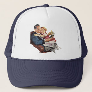Vintage Father and Daughter, Happy Father's Day! Trucker Hat