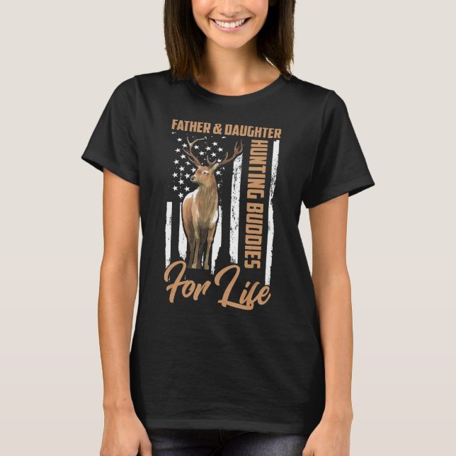Vintage Father And Daughter Hunting Buddies For Li T-Shirt (Front)