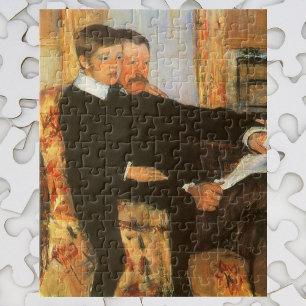 Vintage Father and Son Portrait by Mary Cassatt Jigsaw Puzzle