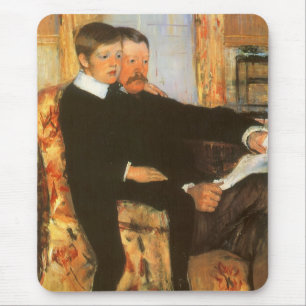 Vintage Father and Son Portrait by Mary Cassatt Mouse Mat