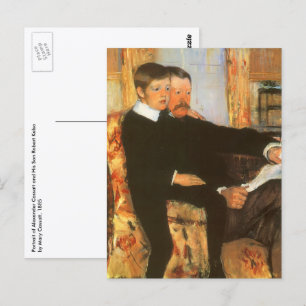 Vintage Father and Son Portrait by Mary Cassatt Postcard