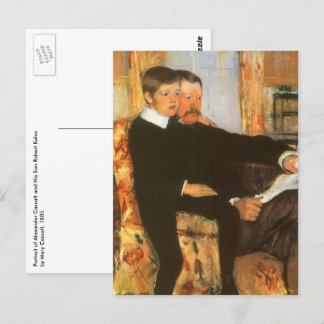 Vintage Father and Son Portrait by Mary Cassatt Postcard