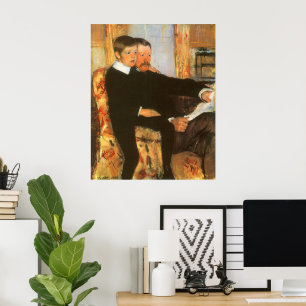 Vintage Father and Son Portrait by Mary Cassatt Poster
