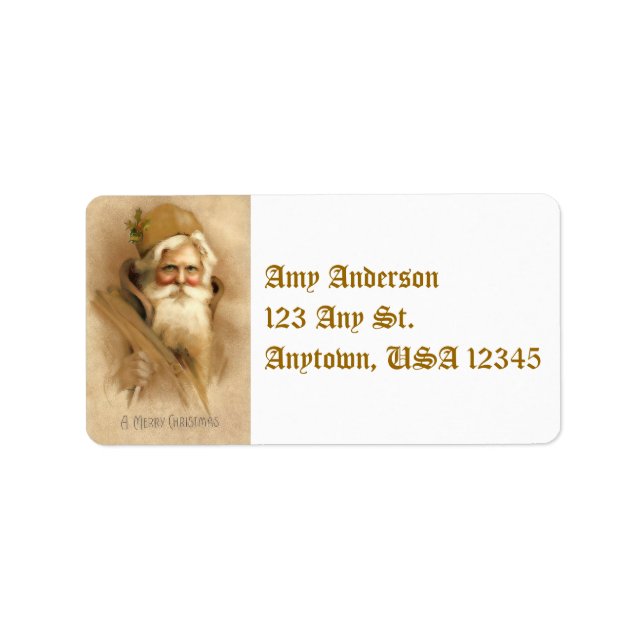 Vintage Father Christmas Address Labels (Front)