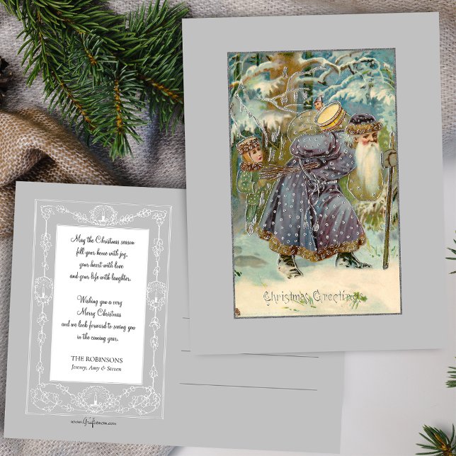 Vintage Father Christmas in Snowy Woods Postcard (Creator Uploaded)