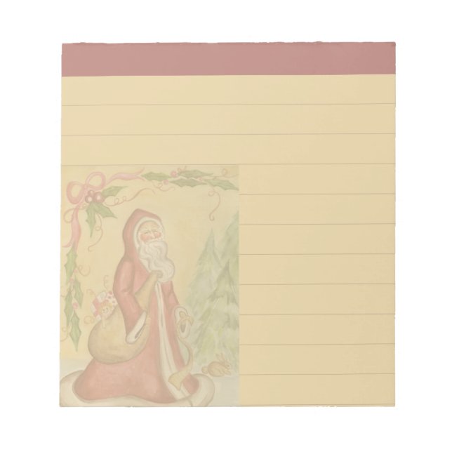 Vintage Father Christmas Notepad  (Front)