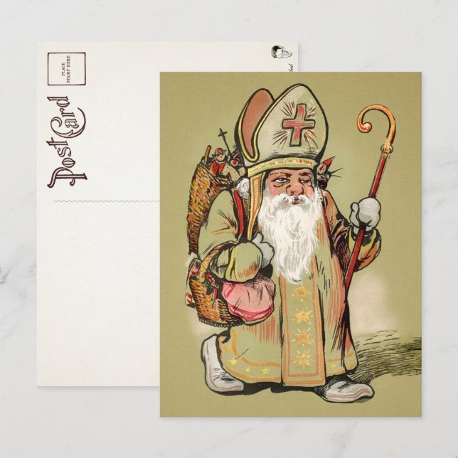 Vintage Father Christmas Postcard (Front/Back)