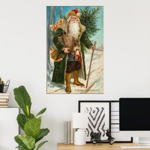 Vintage Father Christmas Poster | Zazzle