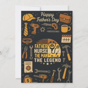 Vintage Father Nurse The Man Legend Life Garden Invitation