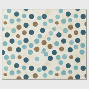 Vintage Father’s Day Polka Dot in Blue and Brown Wrapping Paper