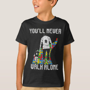Vintage Father Son Family Autistic Kids Autism Awa T-Shirt
