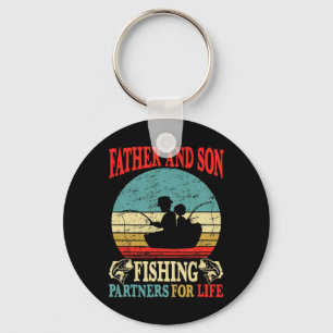 Vintage Father Son Fishing Partners For Life Dad M Key Ring