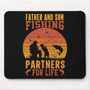 Vintage Father Son Fishing Partners For Life Dad M Mouse Mat
