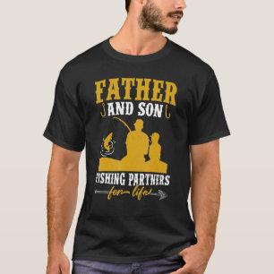 Vintage Father Son Fishing Partners For Life Dad M T-Shirt