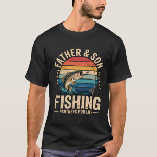 Vintage Father Son Fishing Partners For Life Dad M T-Shirt