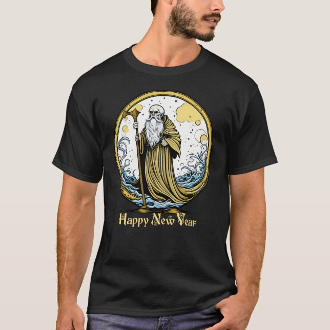 Vintage Father Time New Year T-Shirt (Front)
