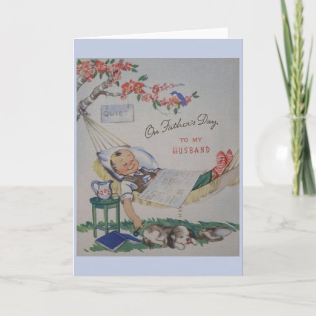 Vintage Father's Day Card for Husband (Front)