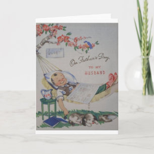 Vintage Father's Day Card — To My Husband