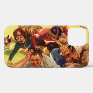 Vintage Father's Day, Football Kids and Family Dog iPhone 12 Case