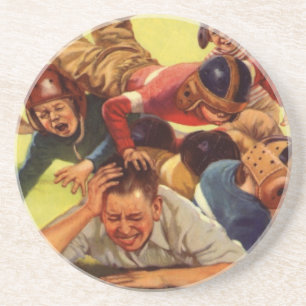 Vintage Father's Day, Football Kids and Family Dog Coaster