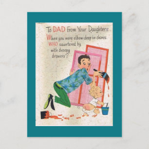 Vintage Fathers Day From Daughters Postcard
