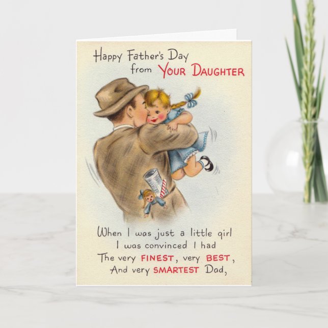 Vintage Father's Day - From Your Daughter, Card (Front)
