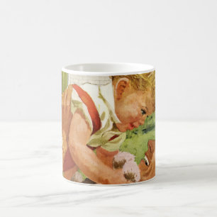 Vintage Fathers Day, Happy Family in the Suburbs Coffee Mug