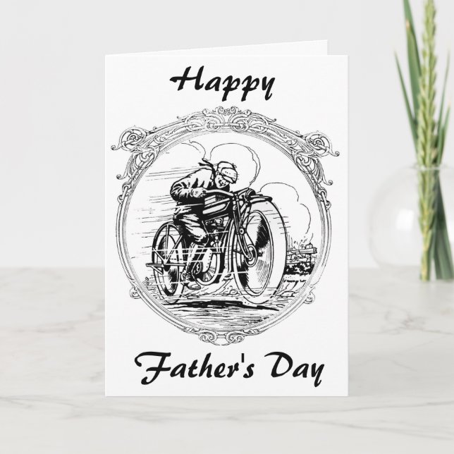 Vintage Father's Day Motorcycle Card (Front)