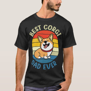 Vintage Fathers Day Present Tshirt Best Corgi Dog 