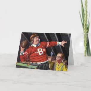 Vintage Father's Day, Sports Football Dad and Son Card
