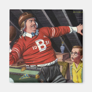 Vintage Father's Day, Sports Football Dad and Son Magnet
