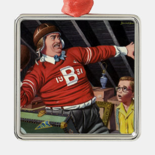 Vintage Father's Day, Sports Football Dad and Son Metal Tree Decoration