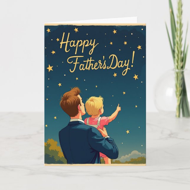 Vintage Fathers Day Star Card (Front)