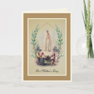 Vintage Fatima Virgin Mary Catholic Mother's Day Card