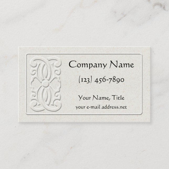 Vintage Faux Embossed Floral Mediaeval Business Card (Front)