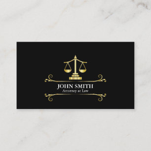 Vintage Faux Gold Libra Professional Attorney Business Card