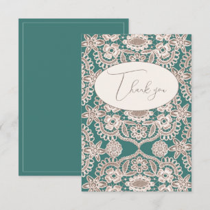 Vintage Faux Lace Flat Thank You Card