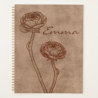 Vintage Faux Leather Minimalist Personalized Planner