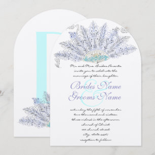 Vintage Feather Fan Wedding Invitation