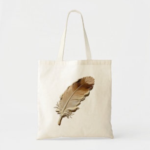 Vintage Feather Watercolor Boho Minimalist Art Tote Bag