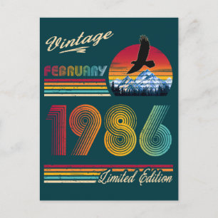 Vintage February 1986 40th Birthday 40 Years bday Holiday Postcard