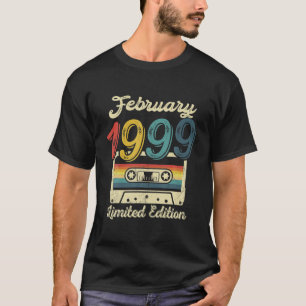 Vintage February 1999 Cassette 23Rd Birthday Decor T-Shirt