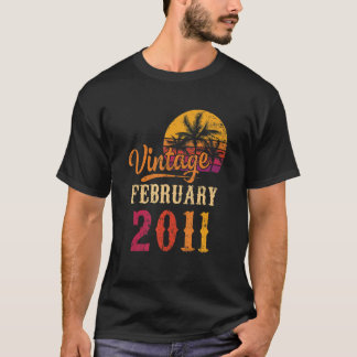 Vintage February 2011 12th Birthday For 12 Years O T-Shirt