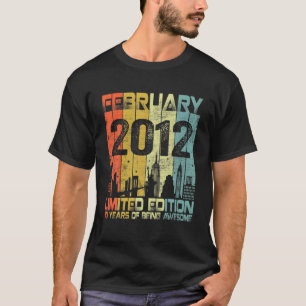 Vintage February 2012 Funny 10Th Birthday 10 Years T-Shirt
