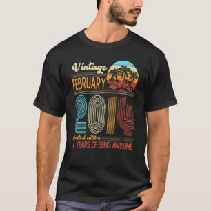 Vintage February 2014 8years Old 8th B Day Decorat T-Shirt