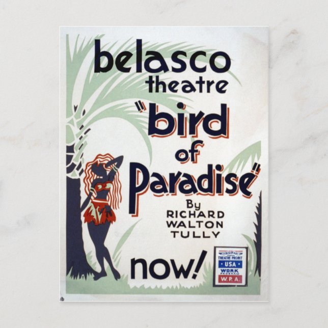 Vintage Federal Theatre Project Bird of Paradise Postcard (Front)