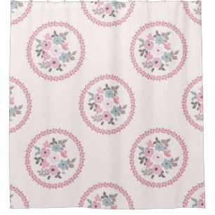 Vintage feedsack pattern in small flowers. Millefl Shower Curtain