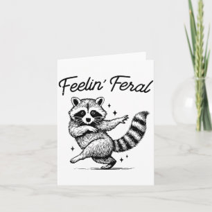 Vintage Feeling Feral Raccoon Meme Funny Trash Pan Card